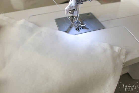 Sewing a standard pillowcase from a king