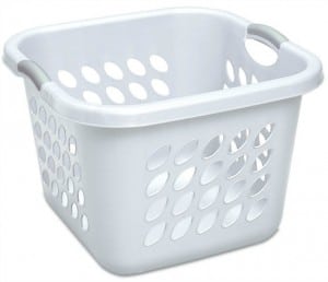 Sterilite 12178006 1.50-Bushel Ultra Square Laundry Basket, 6-Pack, White with Titanium Handles