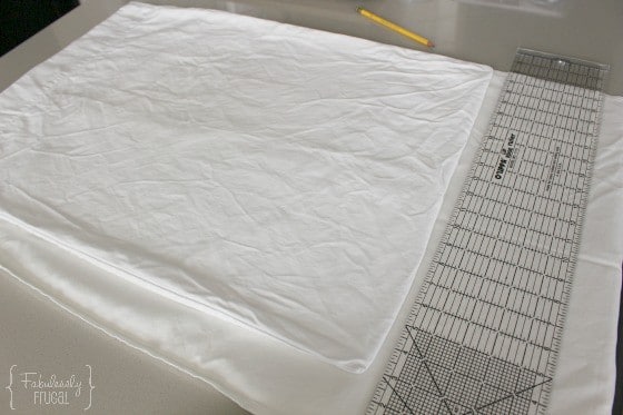 Use a standard pillowcase as the template to convert a king to a standard