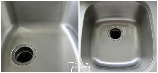 Clean stainless steel sink