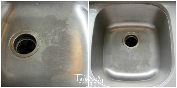 Dirty stainless steel sink stains