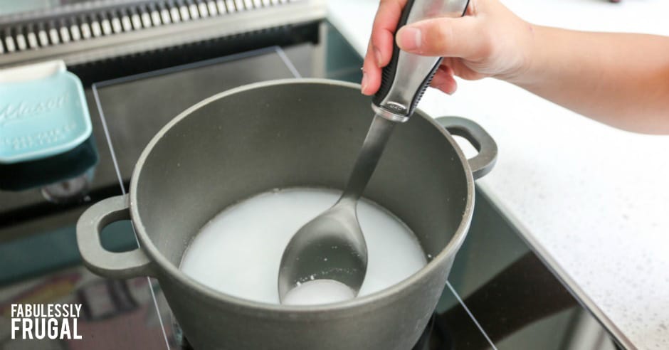 Stirring the DIY body wash