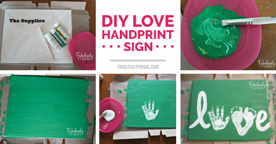 DIY love handprint sign