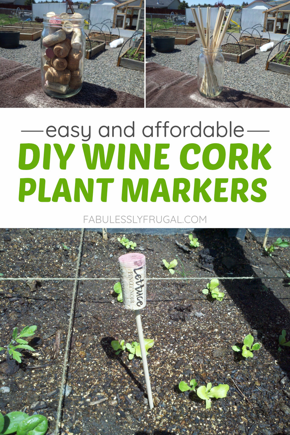 Easy and affordable DIY wine cork plant markers