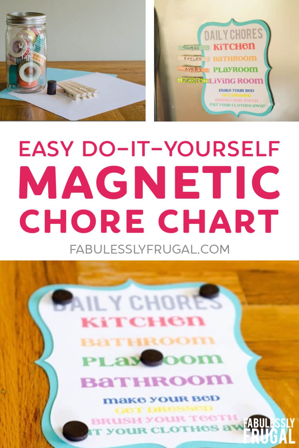 Easy magnetic chore chart DIY