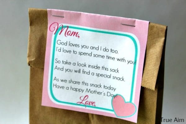 Mother's Day poem snack tag