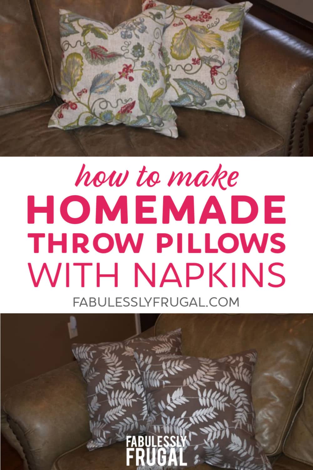 Homemade throw pillows