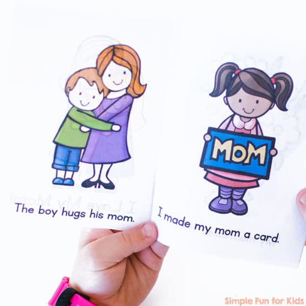 "I love my mom" printable card
