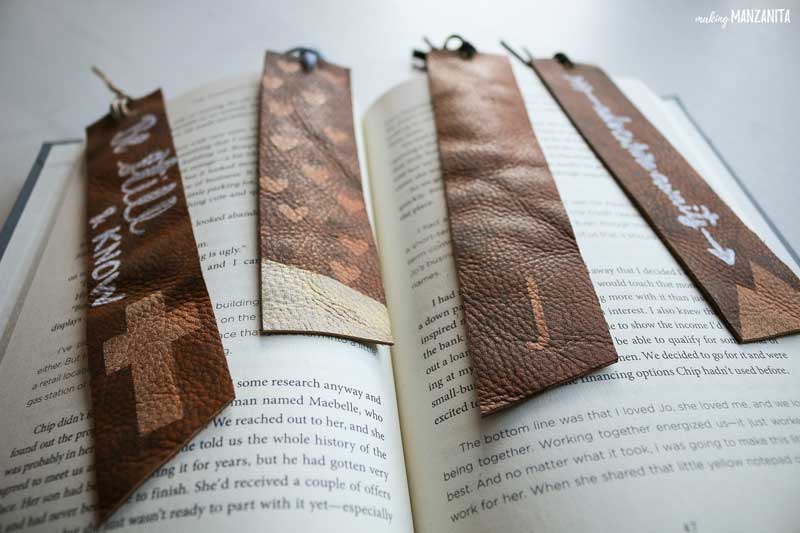 Leather bookmarks