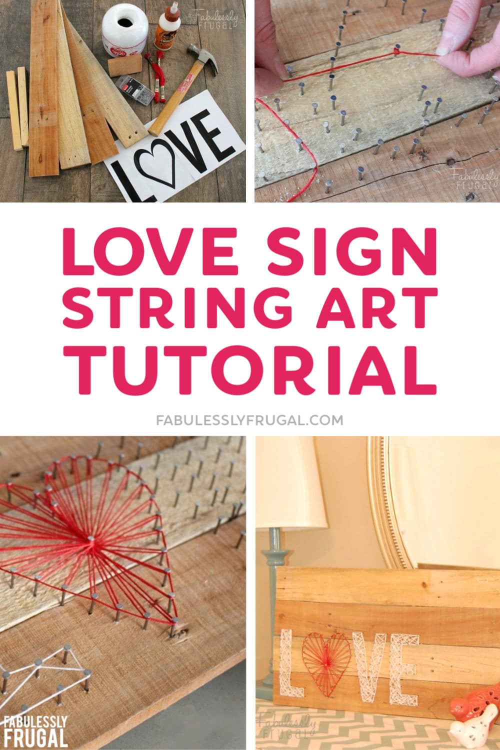 Love string art template and tutorial