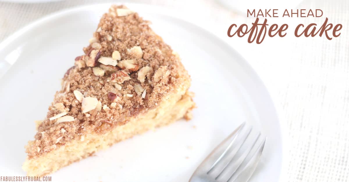 Coffee cake slice with topping