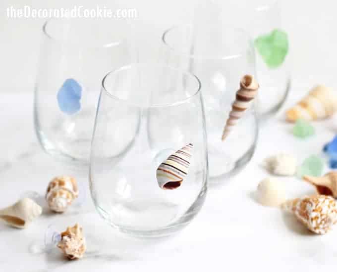 Seashell wine charms