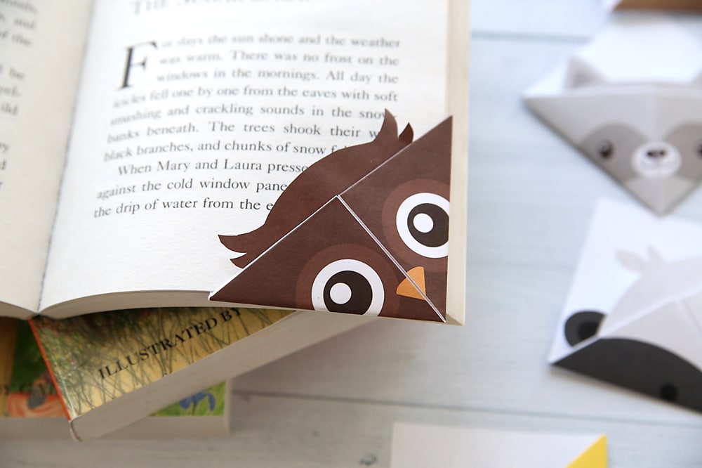 Woodland animal origami bookmarks