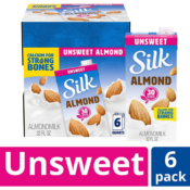 Amazon: 6-Pack Silk Almond Milk Unsweetened Original 32 oz as low as $8.98...