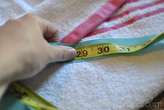 Measuring ribbon for diy baby towel