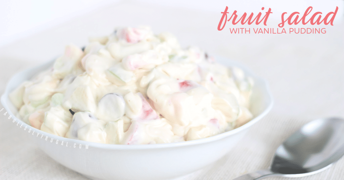 Creamy fruit salad with vanilla pudding