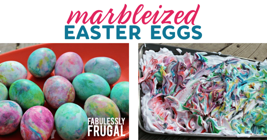 Various marbleized Easter eggs