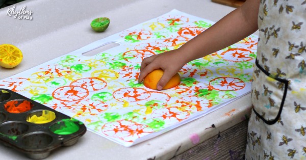 Painting with an orange