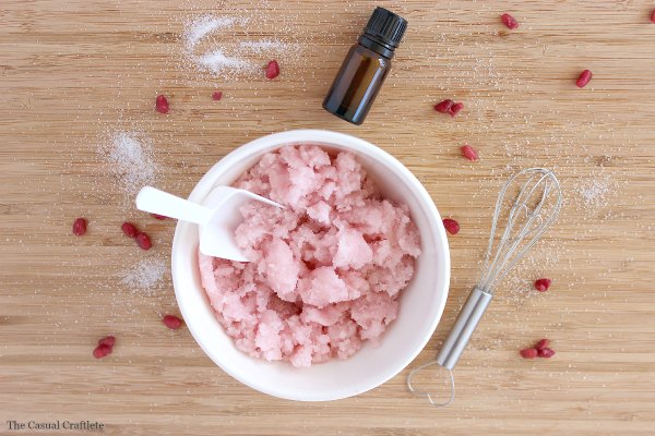 DIY pomegranate sugar scrub