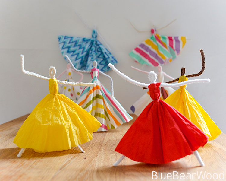 Colorful pipe cleaner dancers