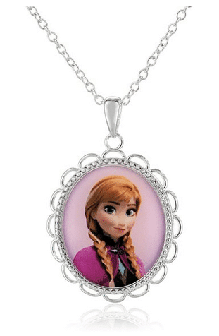 Disney Girls Frozen Silver-Plated Anna Pendant Necklace, 18
