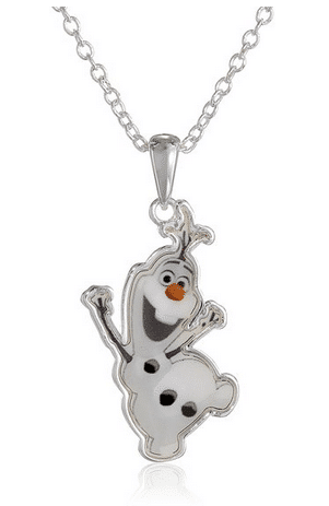 Disney Girls Frozen Silver-Plated Olaf Pendant Necklace, 16