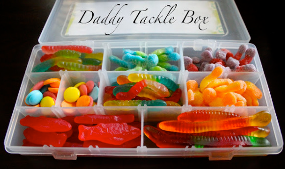 Tackle box with candies