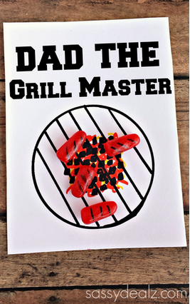 Grill drawn on card with mike and ikes