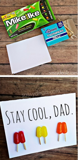 Stay cool card with mike and ikes as small popsicles