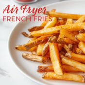 crispy air fryer french fries with a burger