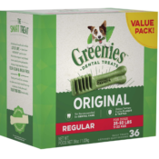 Amazon: 36-Count Greenies Original Regular Natural Dental Dog Treats as...