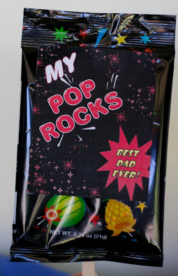 Pop rocks with custom label for dad
