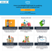 Amazon Prime is Just $5.99 a Month for EBT or Medicaid Card Holders (Reg....