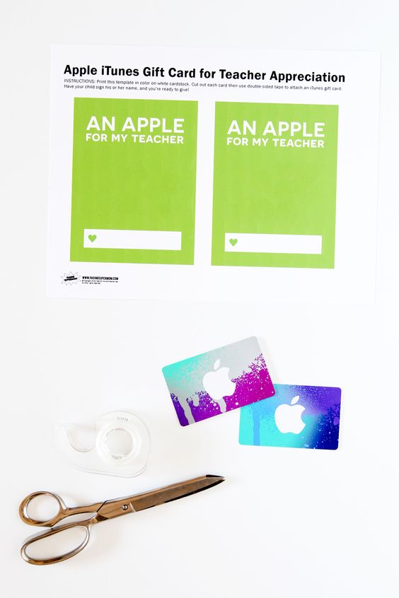 Gift Cards for Teachers + 12 Printable Card Holders - Fabulessly Frugal