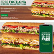 Subway: BOGO Free Footlong