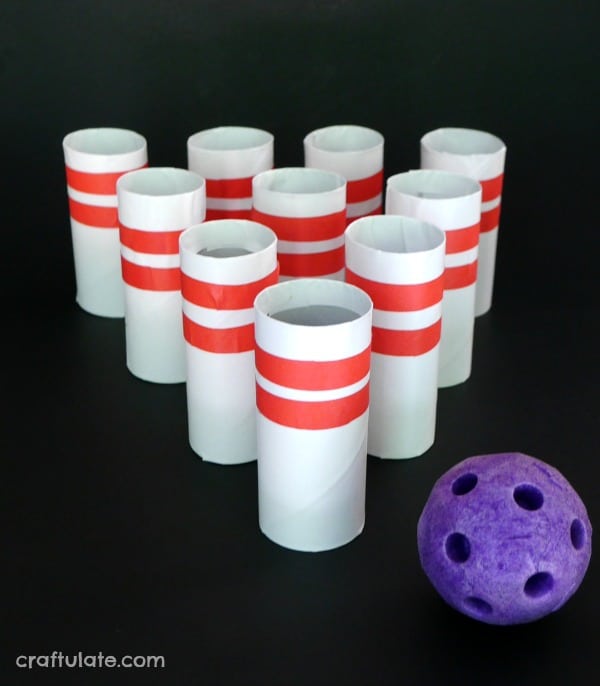 Cardboard tube bowling game