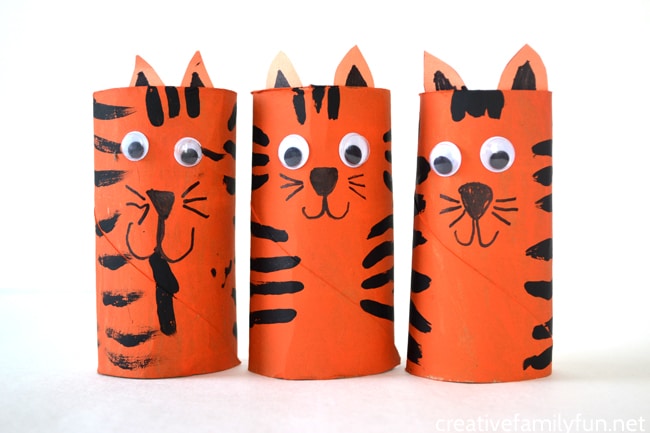 Cardboard tube tigers