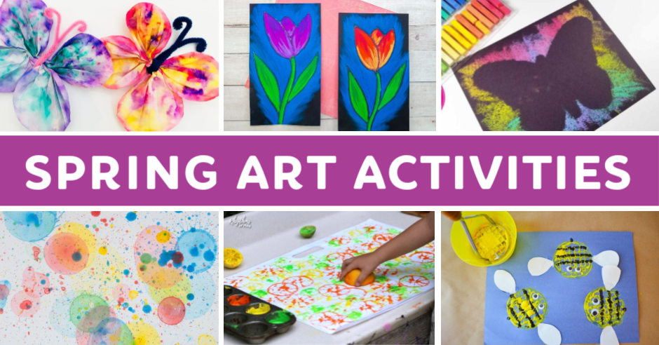 Collage of spring art ideas
