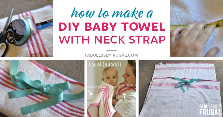 DIY baby towel with neck strap