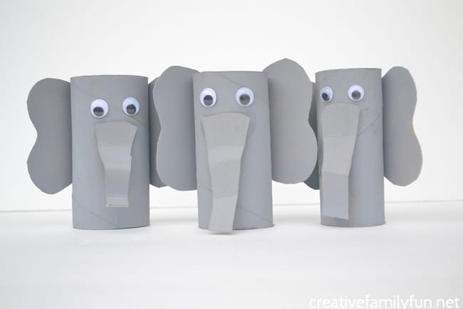 Elephant toilet roll craft