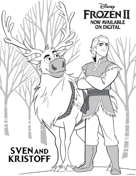 Sven and Kristoff coloring page