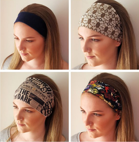 4 different non-slip headbands and styles