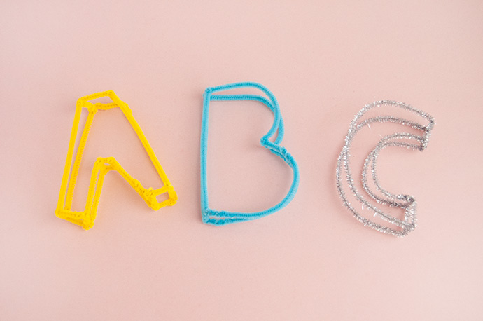 ABC pipe cleaner letters