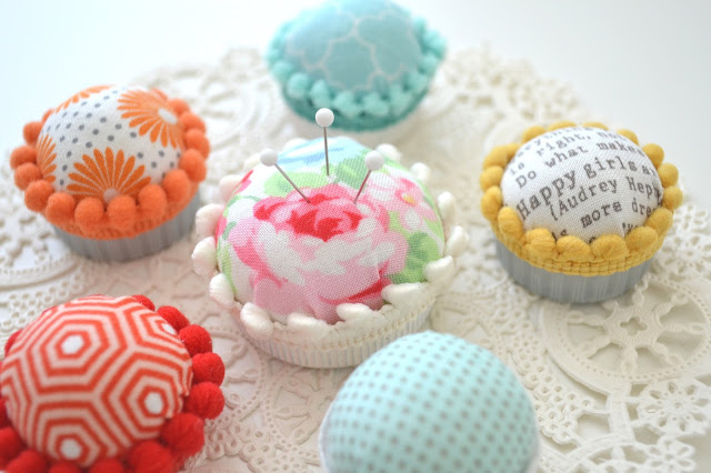 Stickable pincushions with different designs