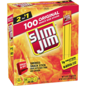 Amazon: 100-Pack Slim Jim Snack Sized Smoked Meat Stick .44 Oz as low as...