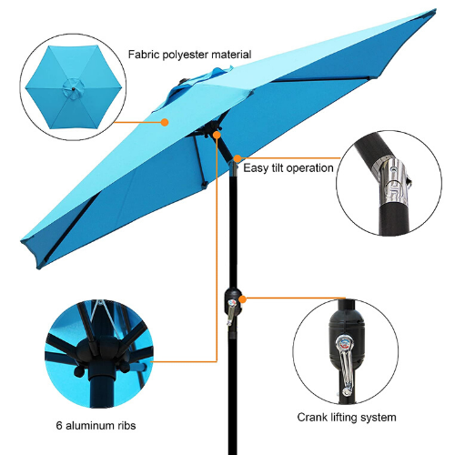 Amazon: 7.5 ft Patio Umbrella, Yard Umbrella Push Button Tilt Crank $36 ...