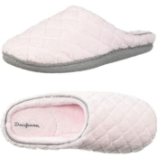 Amazon: Dearfoams Women's Leslie Quilted Microfiber Terry Clog Slipper...