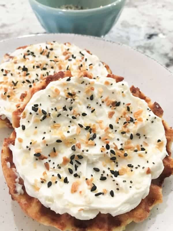 Two everything bagel chaffles
