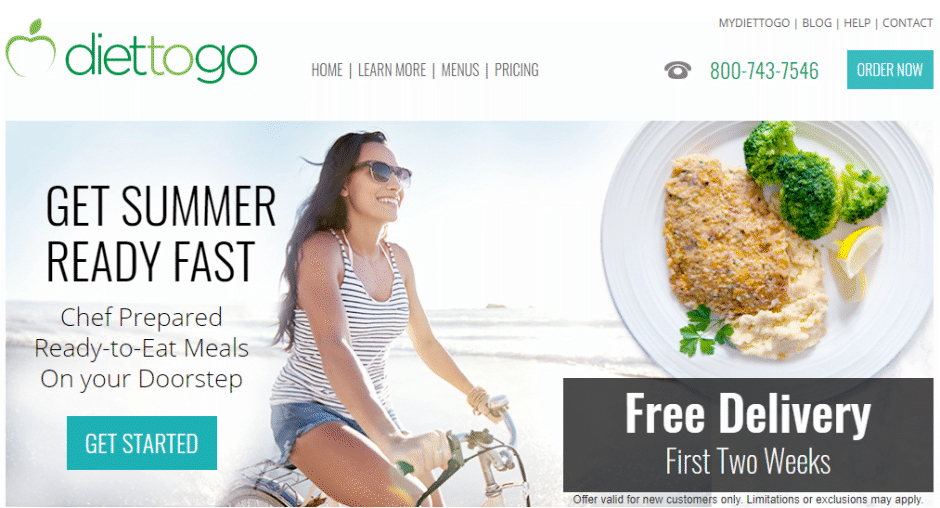 Diet to Go homepage