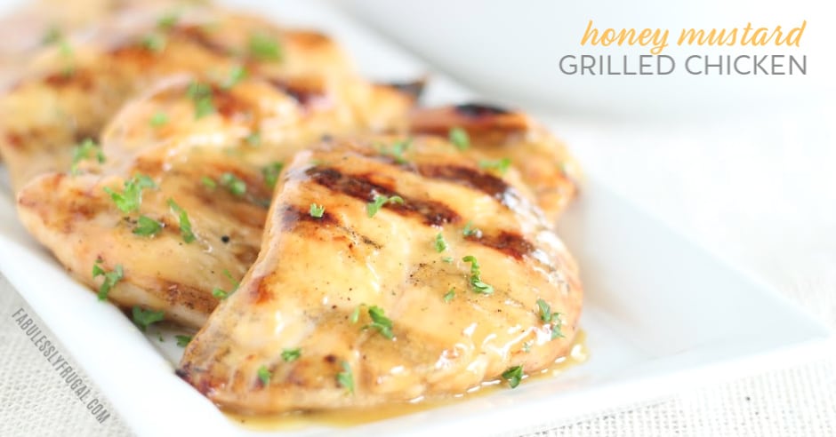 Grilled chicken breasts with honey mustard sauce